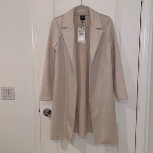 Zara faux suede cream coat